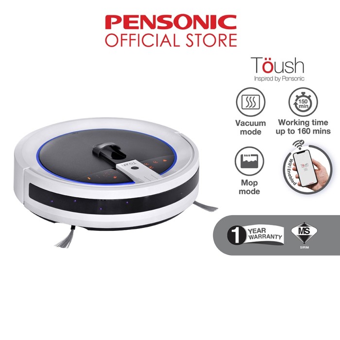 Toush Smart Robot Vacuum C/W Smartphone App,Sensors, Map Recognition